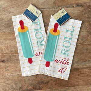 5/$20 NEW 2Pk Rolling Pin Kitchen Towels